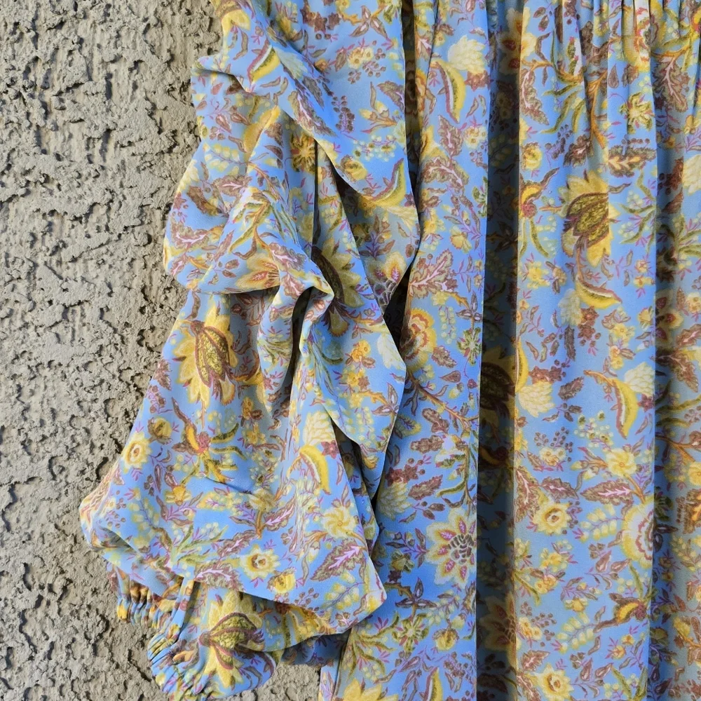 CeCe Spring Floral Ruffle Sleeve Blouse - Picture 2 of 8